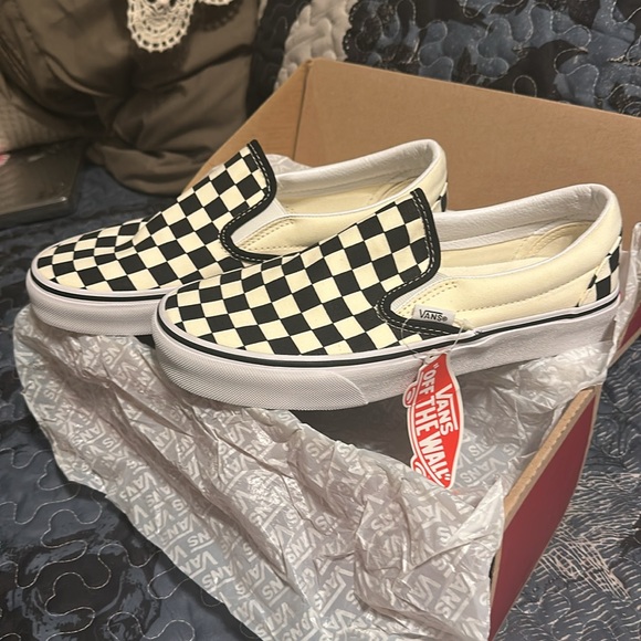 Vans Shoes - Vans Classic Slip-On Black & White checkerboard w8 m6.5